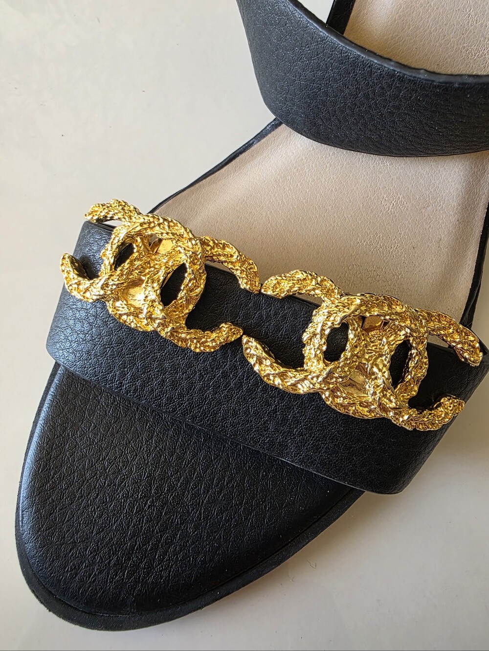 Vintage Designer CoCo Chanel Logo Gold Shoe Clip Pair Made by Bluette in France